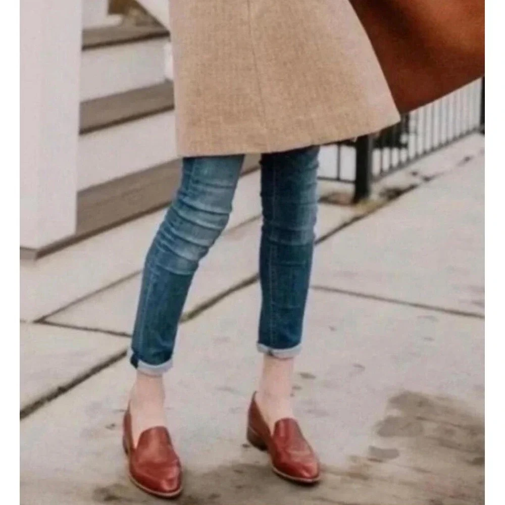 Madewell The Frances Loafer Pecan Brown Leather Pointed Toe Flat H2419 Women 8.5